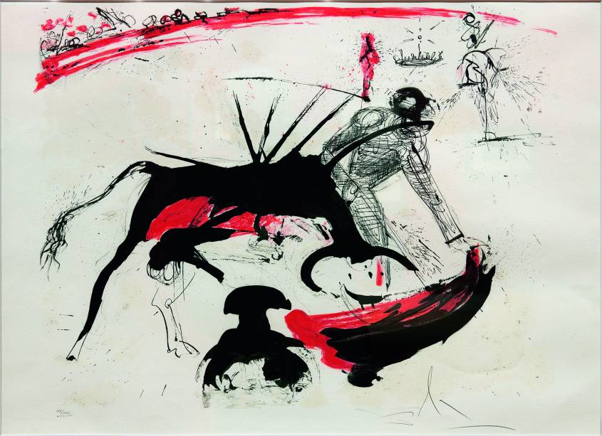 A gravura Tourada Nº 3, de Salvador Dalí: movimento e violência