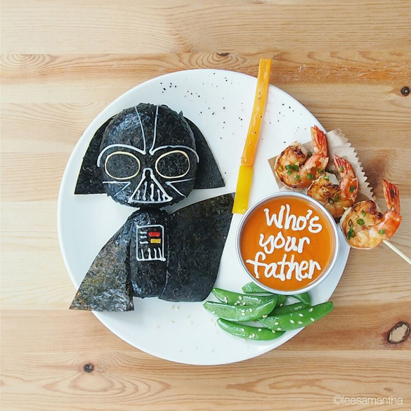 (Vilão de Guerra nas Estrelas ficou fofo nessa versão de art food. Foto: reprodução/Instagram) 