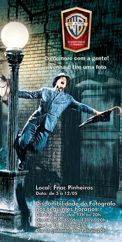 Cenário de Cantando na Chuva está disponível na Fnac Pinheiros Cenário de Cantando na Chuva está disponível na Fnac Pinheiros
