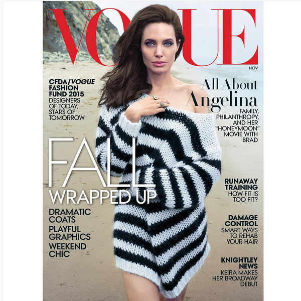Angelina Jolie é capa da Vogue US de novembro (Foto: Reprodução)