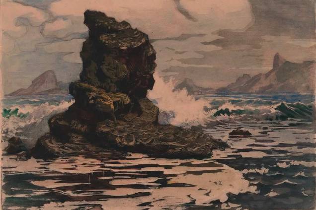 Pedra de Itapuca, Niterói (RJ), em 1940: gravura como obra de arte Pedra de Itapuca, Niterói (RJ), em 1940: gravura como obra de arte