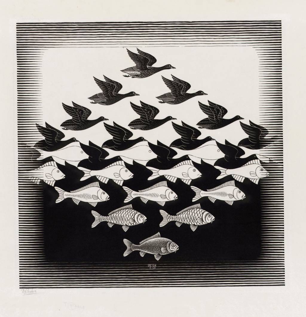 Xilogravura: Céu e Água I, de 1938