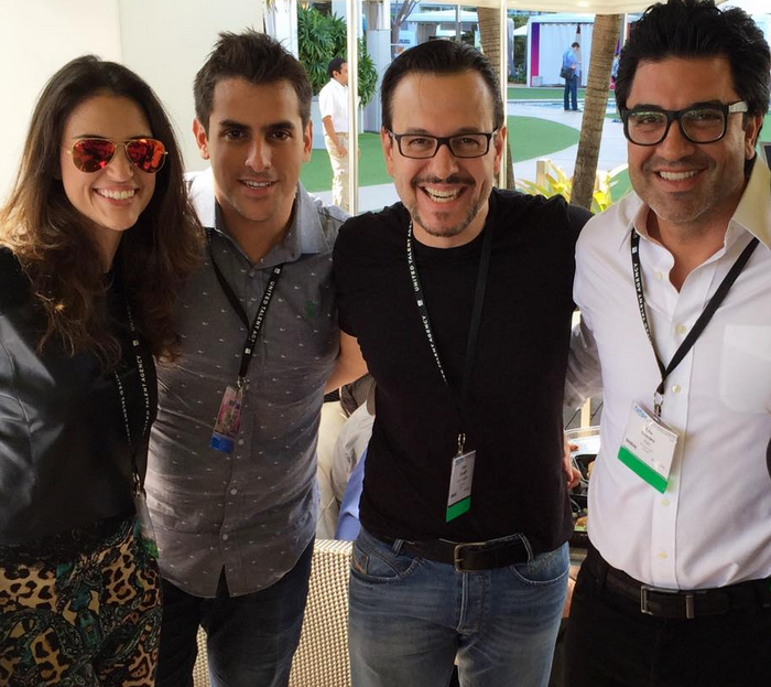 Chris Flores, Rodrigo Branco, Celso Zucatelli e Edu Guede, em Miami: pensando em novos negócios (Foto: Arquivo Pessoal)