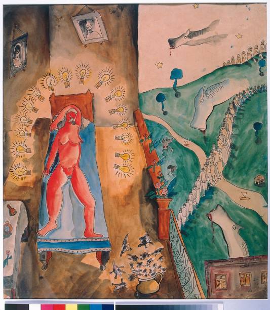 A aquarela de Cícero Dias pode ser vista na coletiva Poéticas do Mangue
