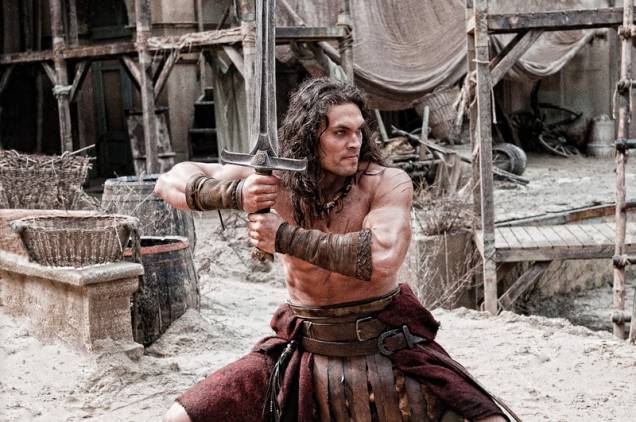 O ator Jason Momoa interpreta o guerreiro: Conan, o Bárbaro O ator Jason Momoa interpreta o guerreiro: Conan, o Bárbaro