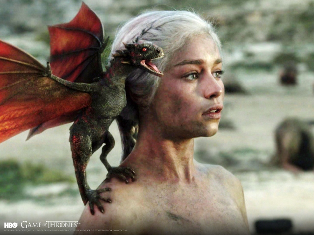 Daenerys Targaryen e um de seus dragões (Foto: Divulgação)