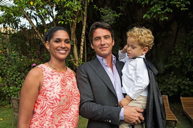 Alexandra Lora, Damien Loras e o filho Rafael (Foto: Ricardo D’angelo)