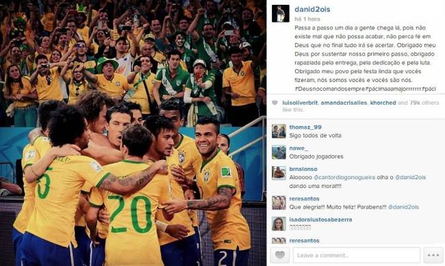 Copa do Mundo - Daniel Alves - Instagram