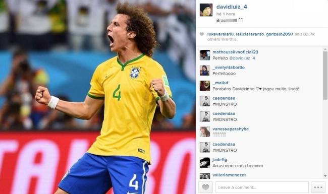 Copa do Mundo - David Luiz - Instagram