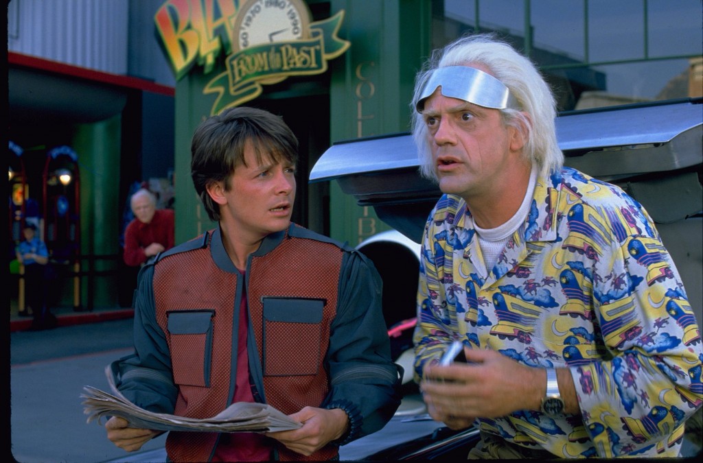 In the 1989 film "Back to the Future II," Marty McFly traveled to Oct. 21, 2015, a future with flying cars, auto-drying clothes and shoes that lace automatically.