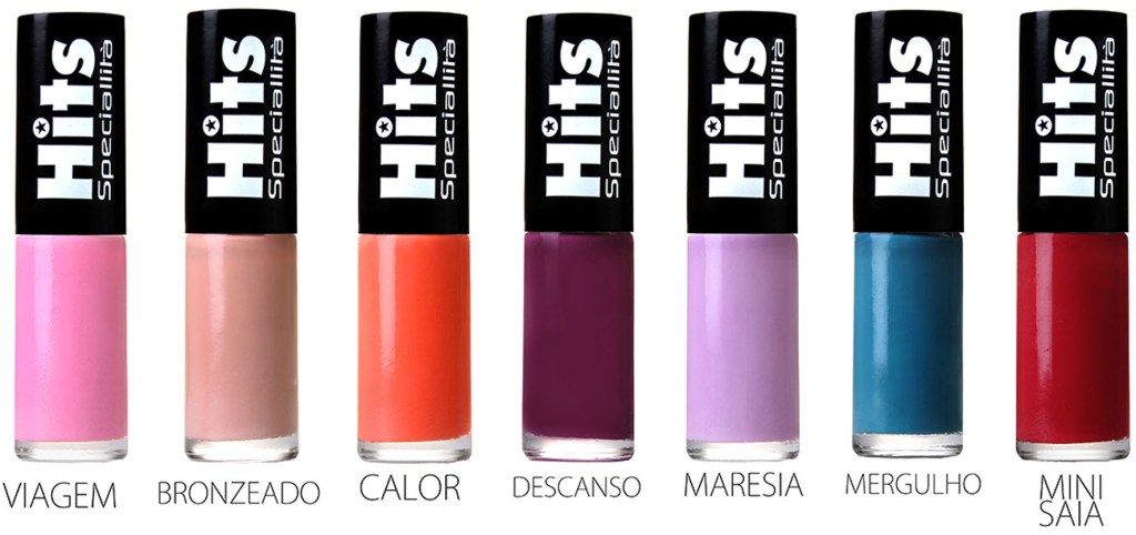 A marca Hits Speciallità apresenta a coleção 'Delícias de Verão' com sete cores super alto astral. Preço sugerido: R$ 3,33