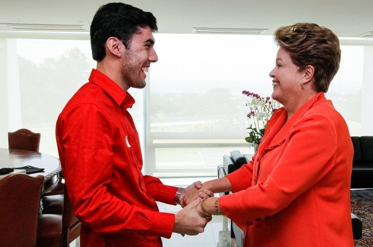 Jeferson Monteiro e a presidenta Dilma Rousseff (Roberto Stuckert Filho/PR)