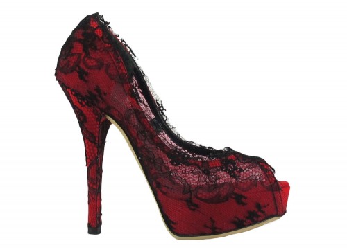 Dolce---Gabbana-Platform-Scarlet-Red-Satin---Black-Lace