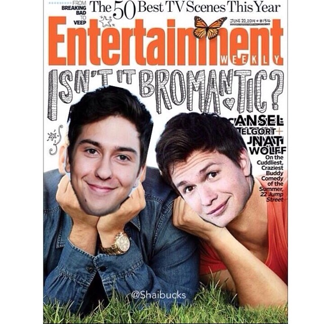 Ansel e Nat Wolff colocaram o rosto na capa da Entertainment Weekly, no lugar de Jonah Hill e Channing Tatum