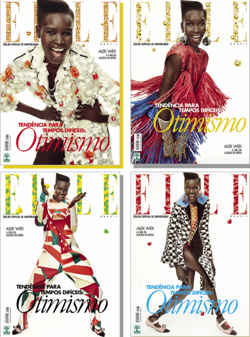 Edição de aniversário da revista Elle: quatro versões com Alex Wek e muito conteúdo (Foto: Reprodução)