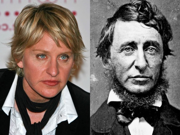 A apresentadora Ellen DeGeneres é realmente a cara do poeta Henry David Thoreau