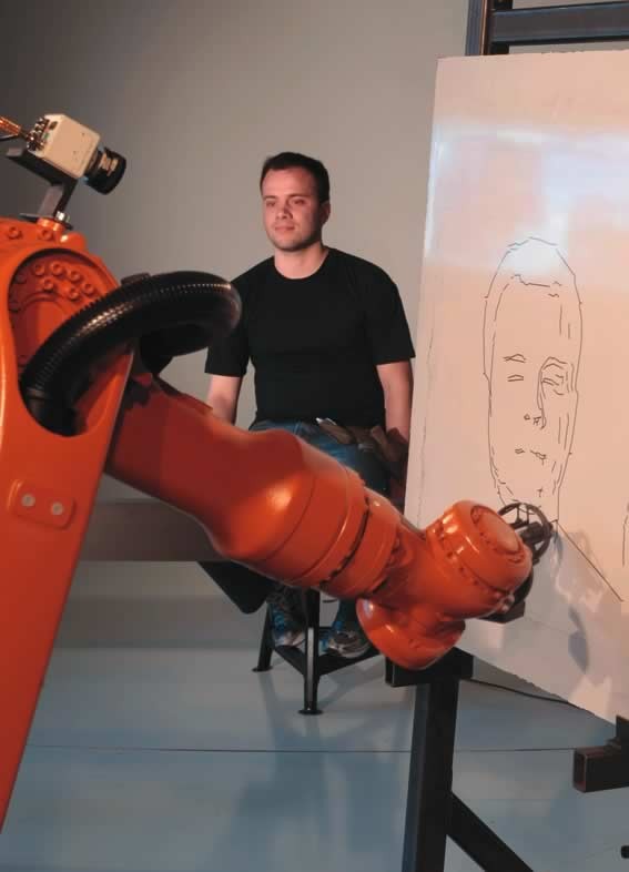 Robô desenhista de Autoportrait: interação