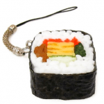 Enfeite para celular que imita sushi