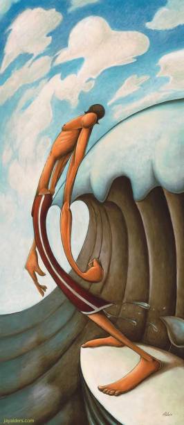 Pintura de Jay Alders: na crista da onda