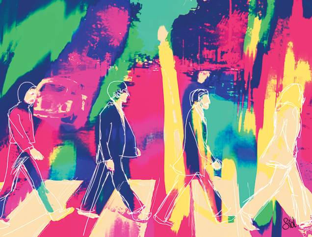 Evandro Silva de Oliveira transformou a capa de Abbey Road numa aquarela