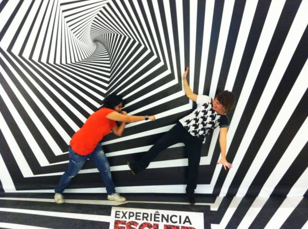 Uma das obras interativas da mostra Uma das obras interativas da mostra