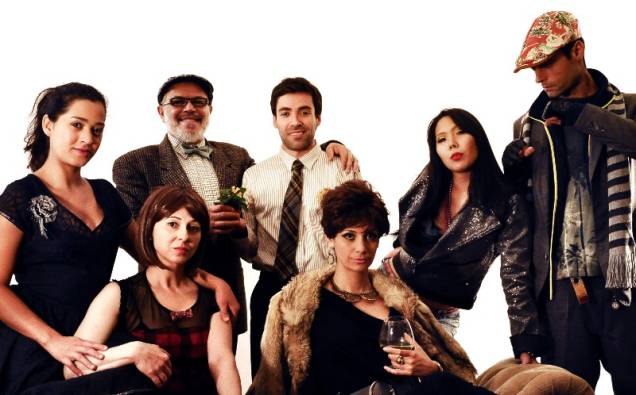 O elenco da peça FazDeConta, comédia britânica dirigida por Kiko Marques