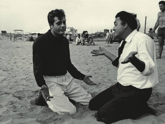 O cineasta Fellini e o ator Marcello Mastroianni