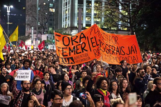 Protesto contra o presidente Michel Temer (Foto: Leo Martins)