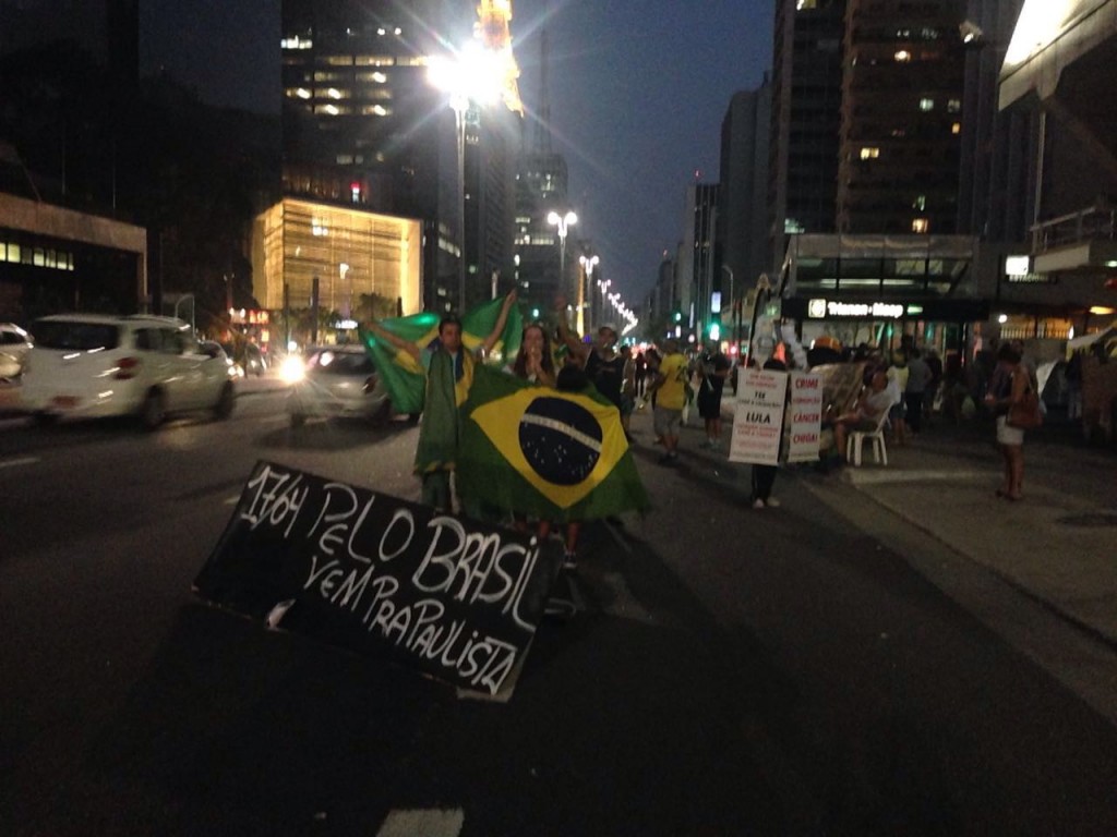 Avenida Paulista: liberada às 18h30 (Foto: Adriana Farias)