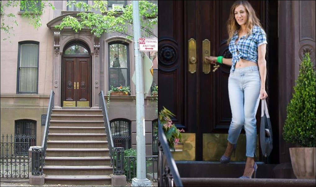 O apartamento da Carrie, com as emblemáticas escadarias, tem até cordinha na entrada para evitar que os fãs subam (!)