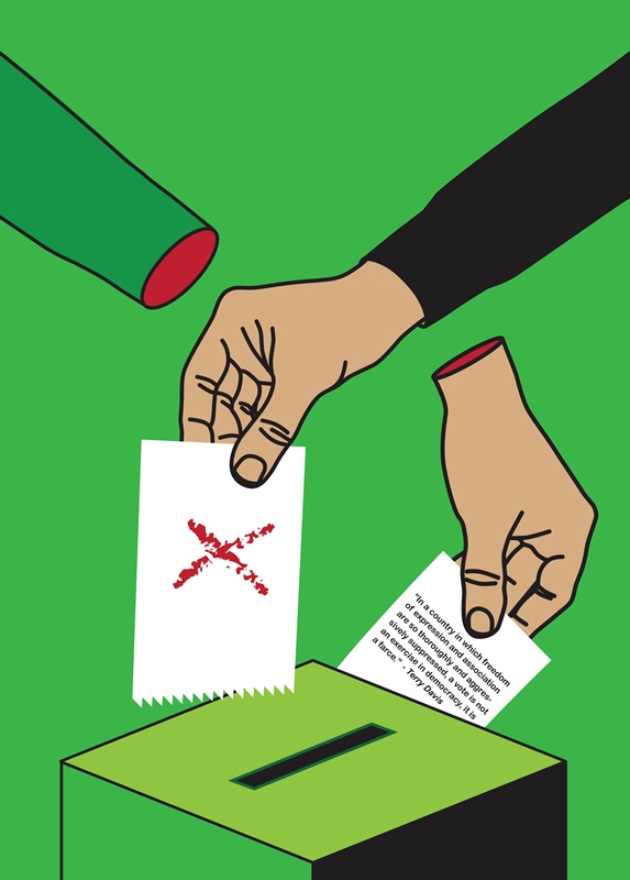 A mostra traz 100 cartazes encomendados pela organização de direitos humanos para divulgar temas como democracia, educação e igualdade de gêneros A mostra traz 100 cartazes encomendados pela organização de direitos humanos para divulgar temas como democracia, educação e igualdade de gêneros
