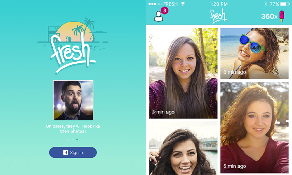 A interface do novo aplicativo de paquera: como o Snapchat, a postagem some depois de 24 horas