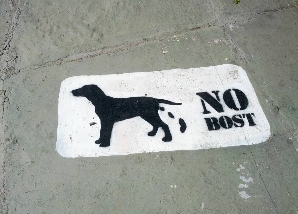 Morador da Vila Mariana pintou sua calçada para afastar os donos que insistem em não recolher as fezes de seus pets