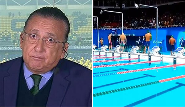 Galvão Bueno leva ‘bronca’ de comentarista britânico em transmissão de natação