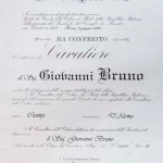 O título de cavaleiro da ordem do mérito, recebido do presidente da Itália