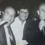 Enturmado com o restaurateur Giancarlo Bolla e o comediante Ronald Golias
