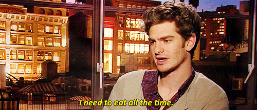 food hungry eat andrew garfield i need to eat all the time