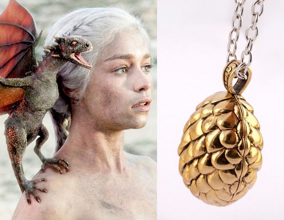 Um colar de ovos de dragões de Game of Thrones