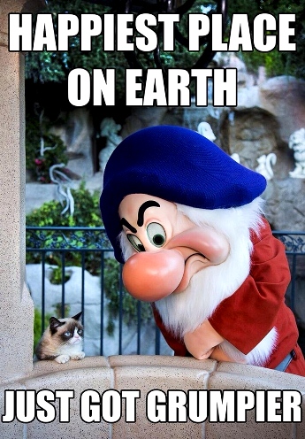 Grumpy Cat, o gato rabugento, visita a Disney e tem o pior dia da vida dele
