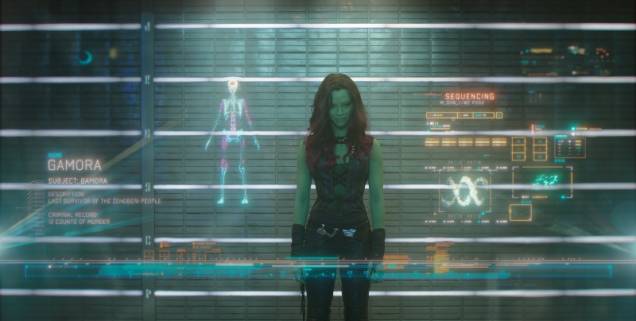 Guardiões da Galáxia: a sombria e perigosa Gamora (Zoe Saldana)