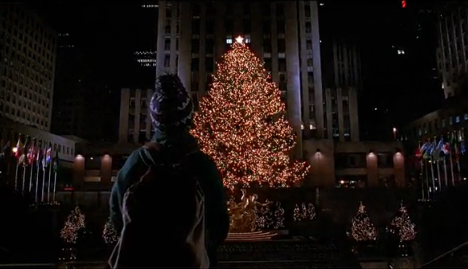 A árvore de natal, onde Kevin reecontra sua mãe, fica no complexo do Rockerfeller Center