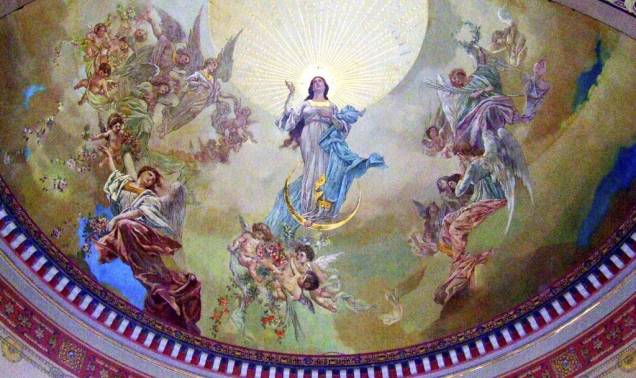 Imagem de Nossa Senhora da Imaculada Conceição, pintada por Benedito Calixto, na Igreja de Santa Cecília