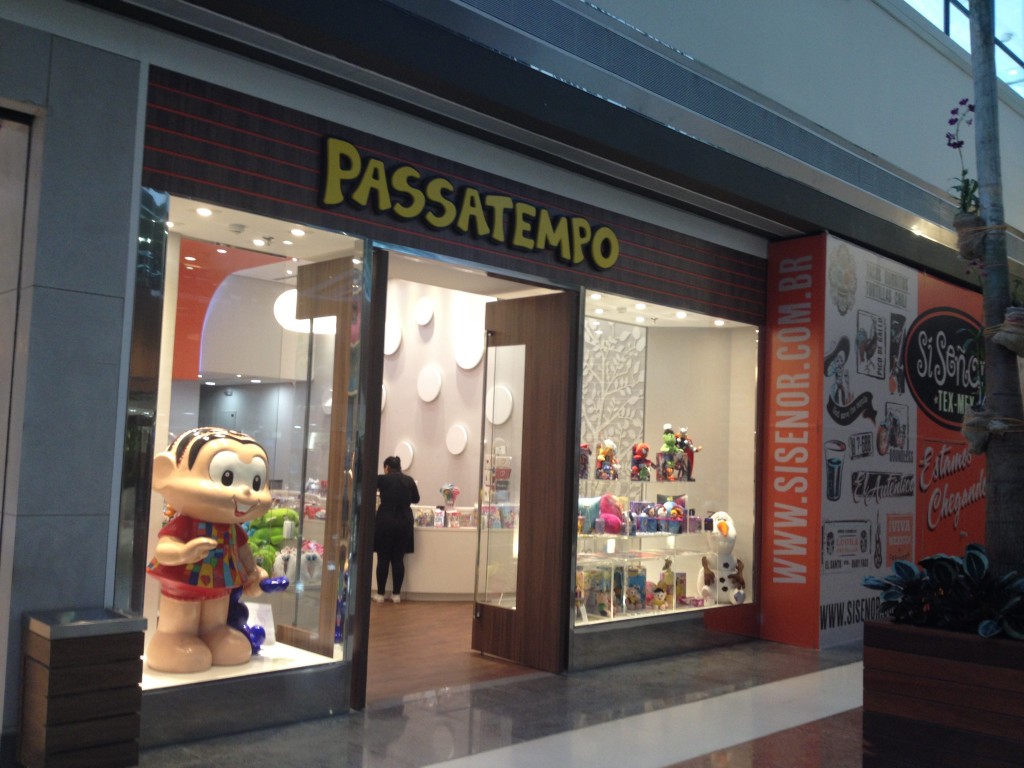 A fachada da loja Passatempo, que fica pertinho da entrada da KidZania. Foto: Meriane Morselli
