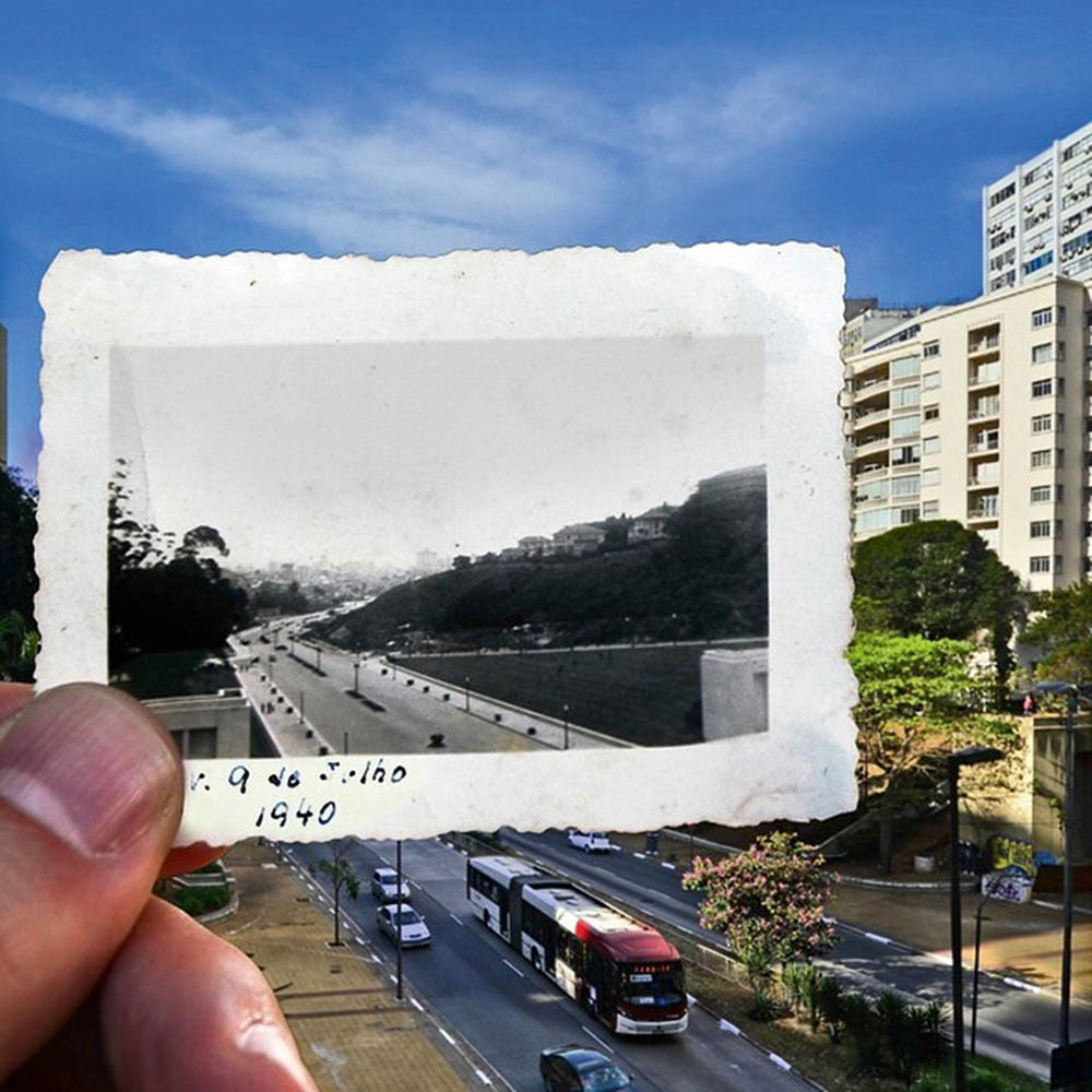 Carlos Alkmin (@carlosalkmin), vencedor da missão com 23% dos votos, exibiu uma foto clicada em 1940 pelo pai para mostrar as transformações da região