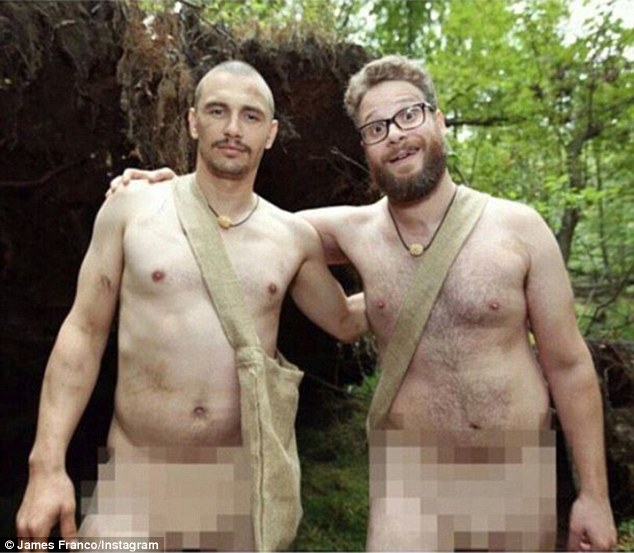 Franco e Rogen, completamente nus, para divulgar uma série do Discovery Channel