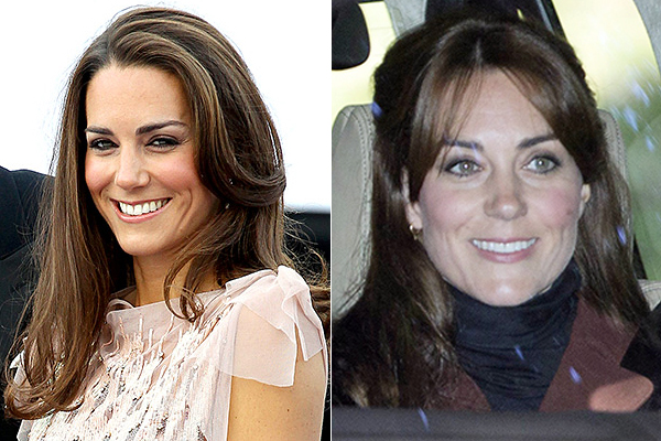 Antes e depois: franja muda o look de Kate Middleton