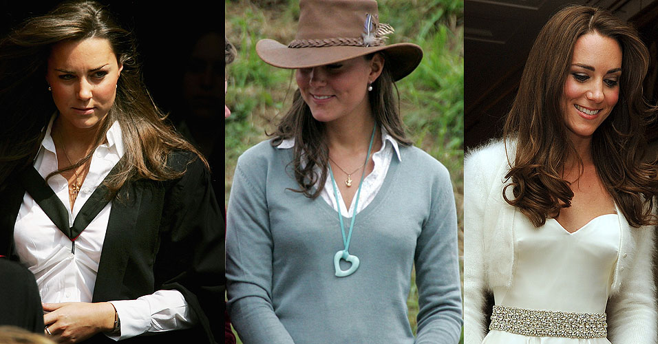Nas imagens, você pode ver a Duquesa em duas fotos de 2005 (esquerda-final da faculdade) e uma foto do casamento (direita - 2011). Hoje, de acordo com o jornal Daily Mail, Kate pesa pouco mais de 50 kg e tem 1,78 m. 