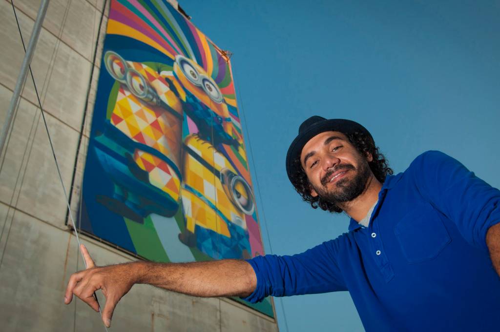 Os Minions ganham painel gigante feito pelo artista plástico Eduardo Kobra