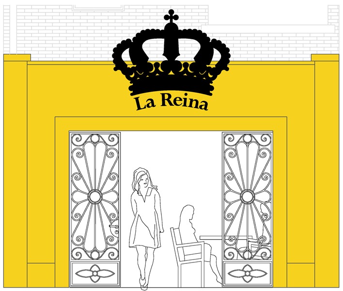 Fachada do La Reina: ao lado do Meats, na Rua Joaquim Antunes (Projeto: Arnaldo Lima)