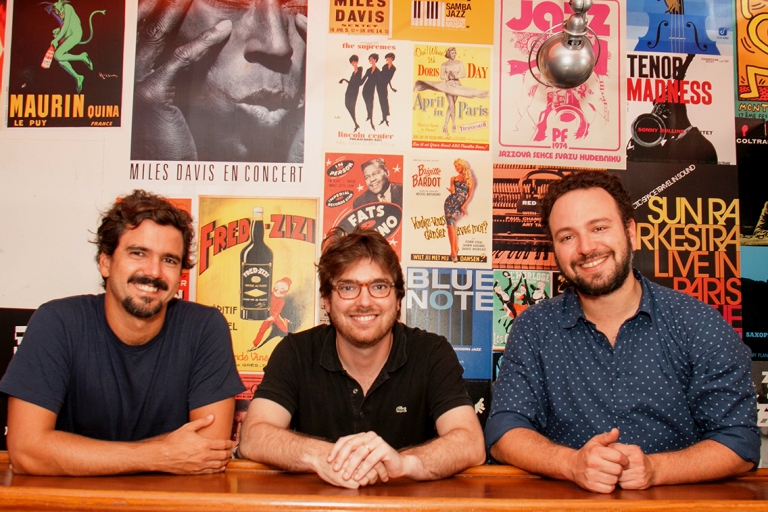 O trio de jovens empreendedores: Ferreira, Bitelman e Carvalhosa (Foto: Mário Leite)